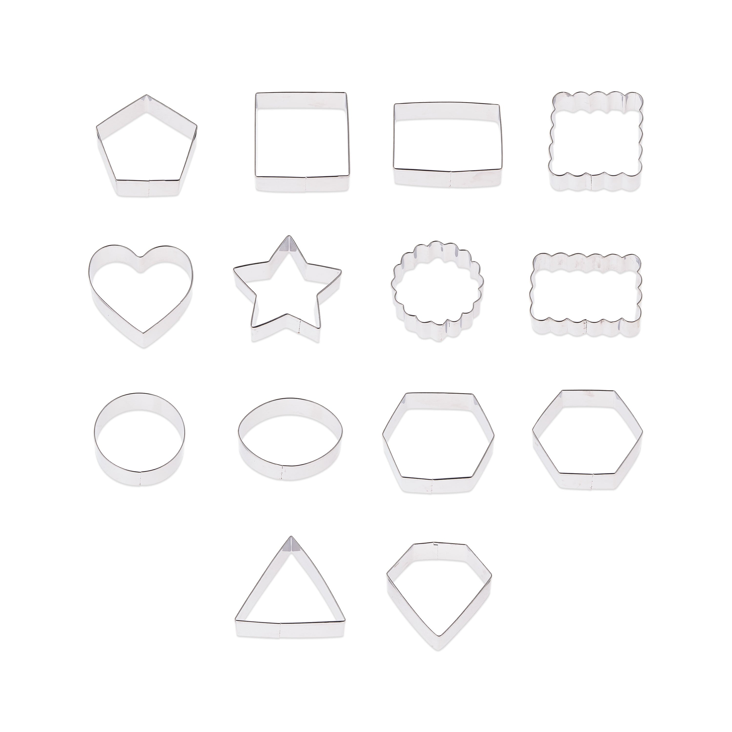 Metal Shaped Cookie Cutters Set, 14 Pieces, by Way To Celebrate
