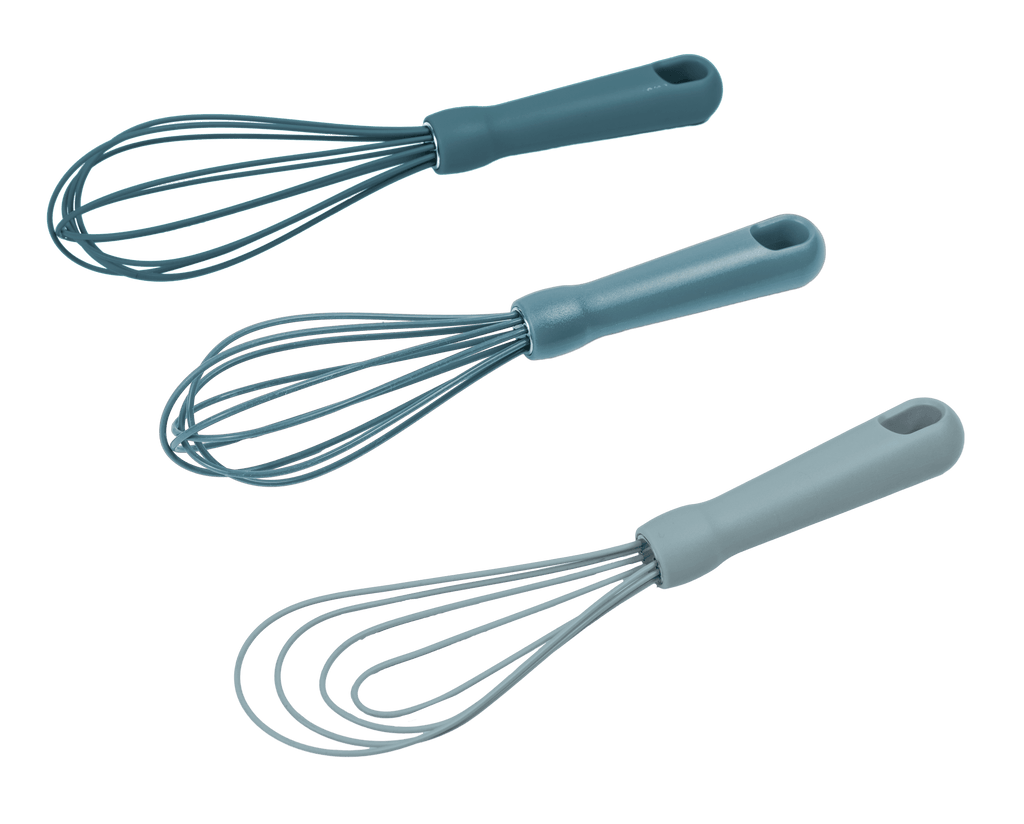 Mainstays 3-Piece Silicone Whisk Set, 10.5"/10.4"/9.6" L, Blue Color - Image 2