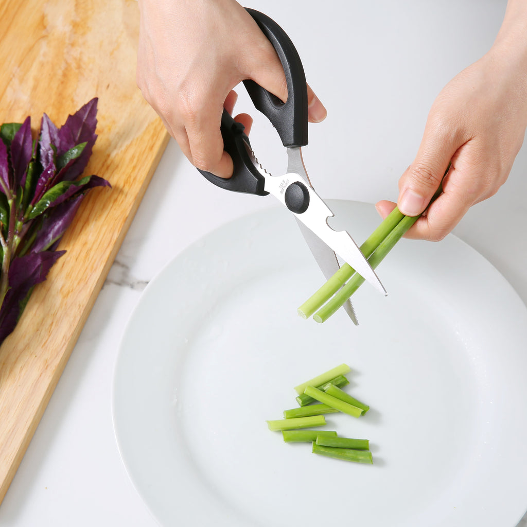 Mainstays Black Handle Stainless Steel Multi-Purpose Kitchen Shears with Black Grip 1 Each - Image 4