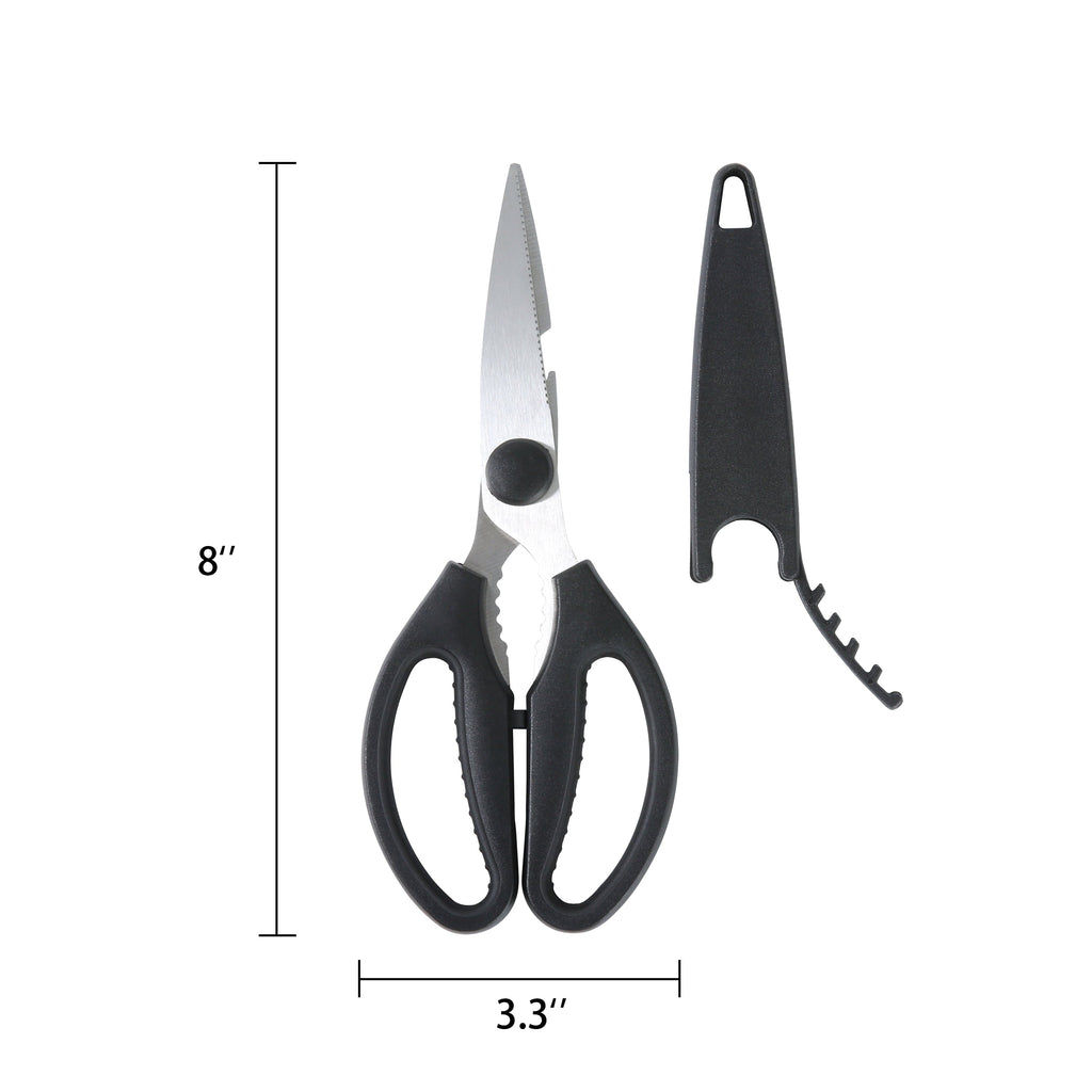 Mainstays Black Handle Stainless Steel Multi-Purpose Kitchen Shears with Black Grip 1 Each - Image 6