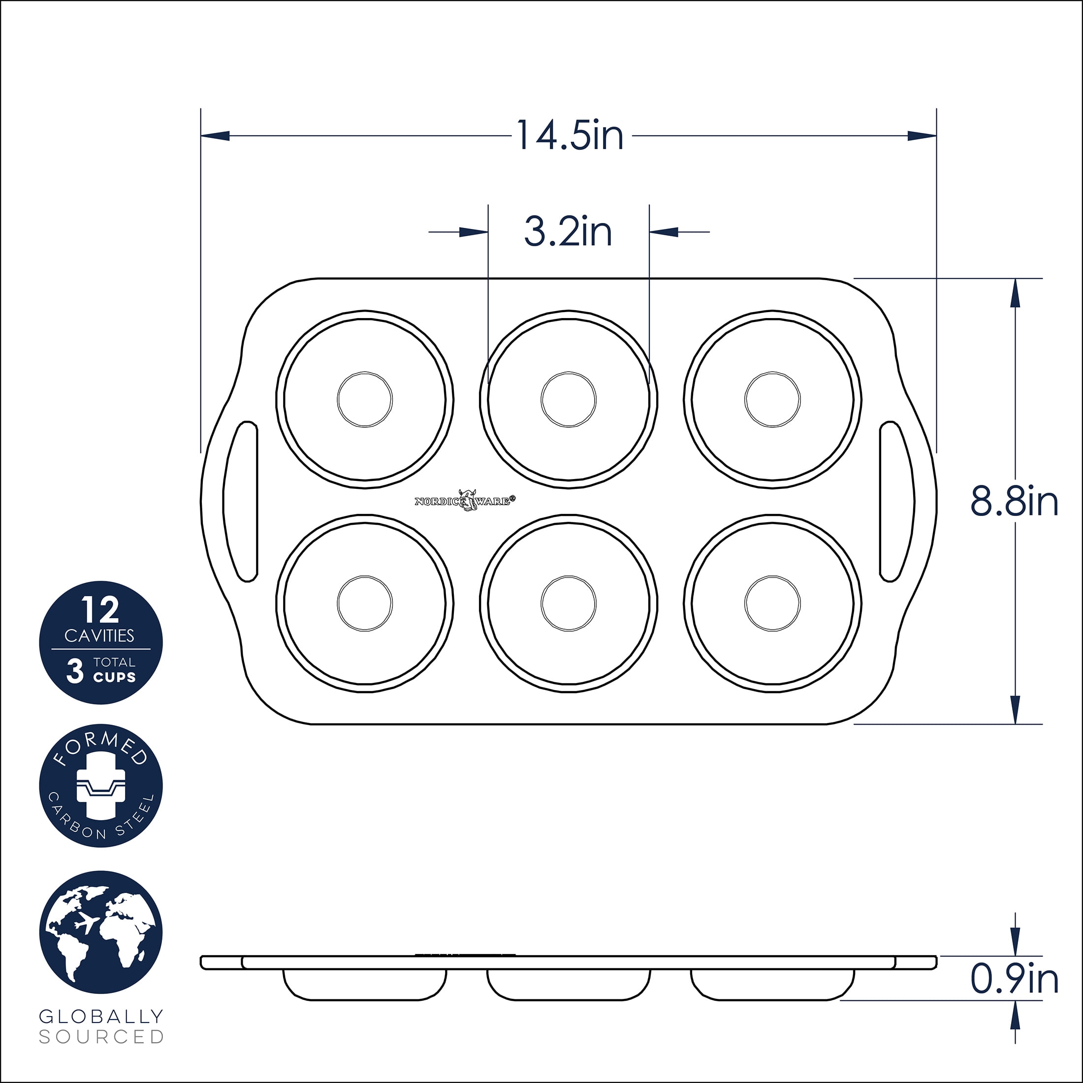 6 Cavity Nonstick Steel Donut Pan - Image 6