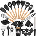 Astercook Silicone Cooking Utensils Set, 38 PCS Kitchen Utensils Set for 446°F Heat Resistant, Food Grade Utensil Set...