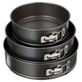 Mainstays, 8", 9", 10" Round Nonstick Carbon Steel Springform Cake Pans, Gray, Set of 3