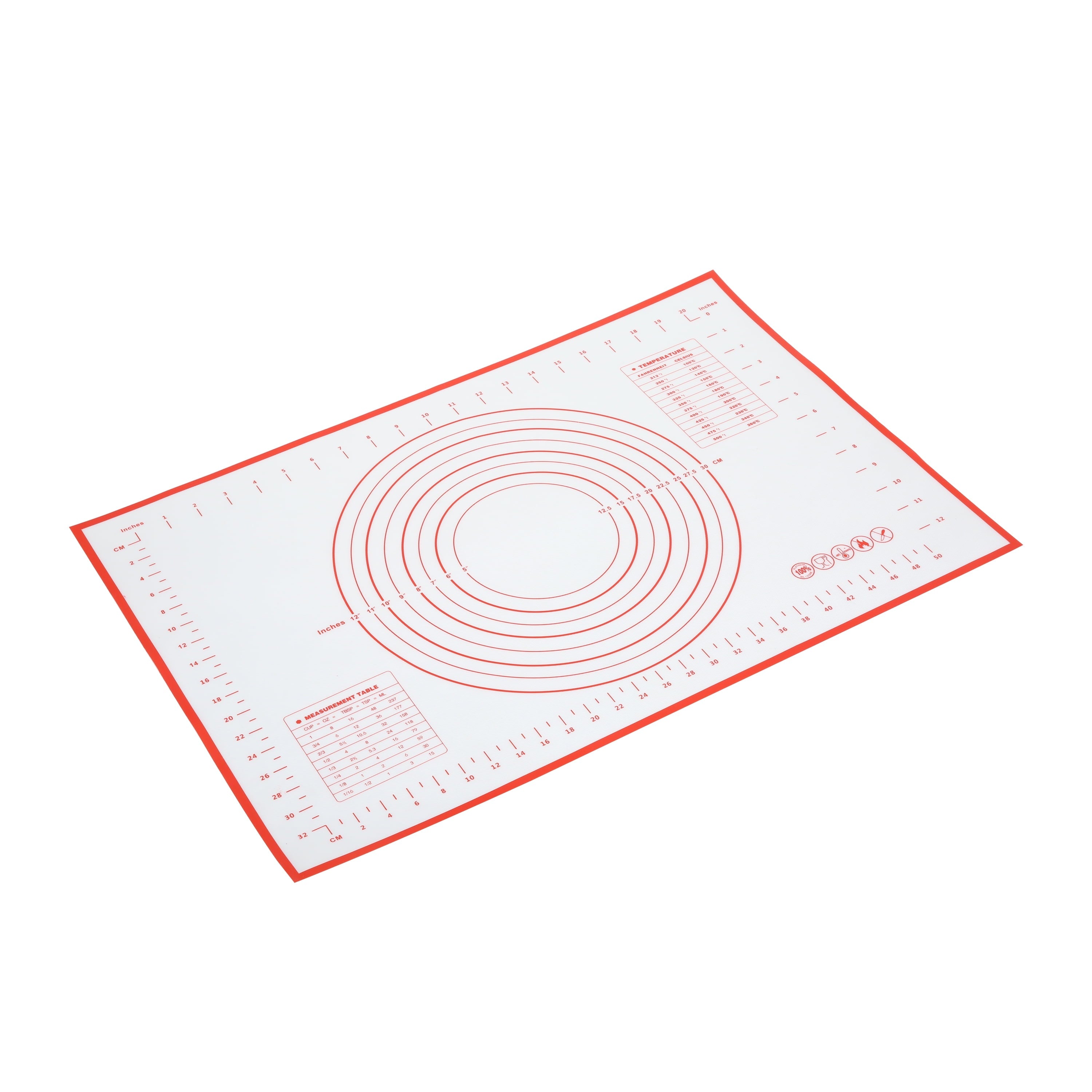 Mainstays Reusable Silicone 24"x 18" Pastry Mat with Measurements