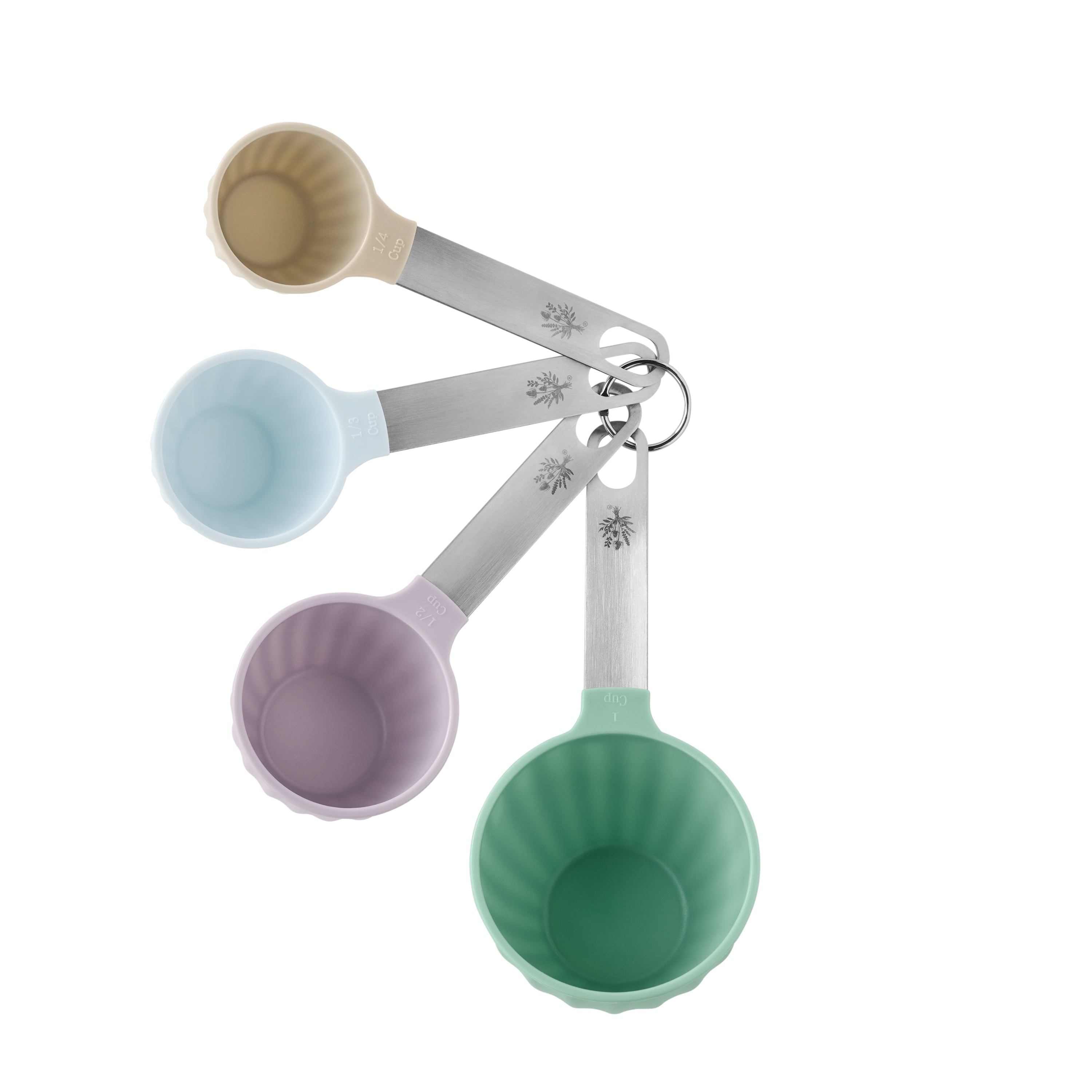 The Pioneer Woman 8-Piece Plastic Measuring Cup and Spoon Set, Multicolor - Image 2