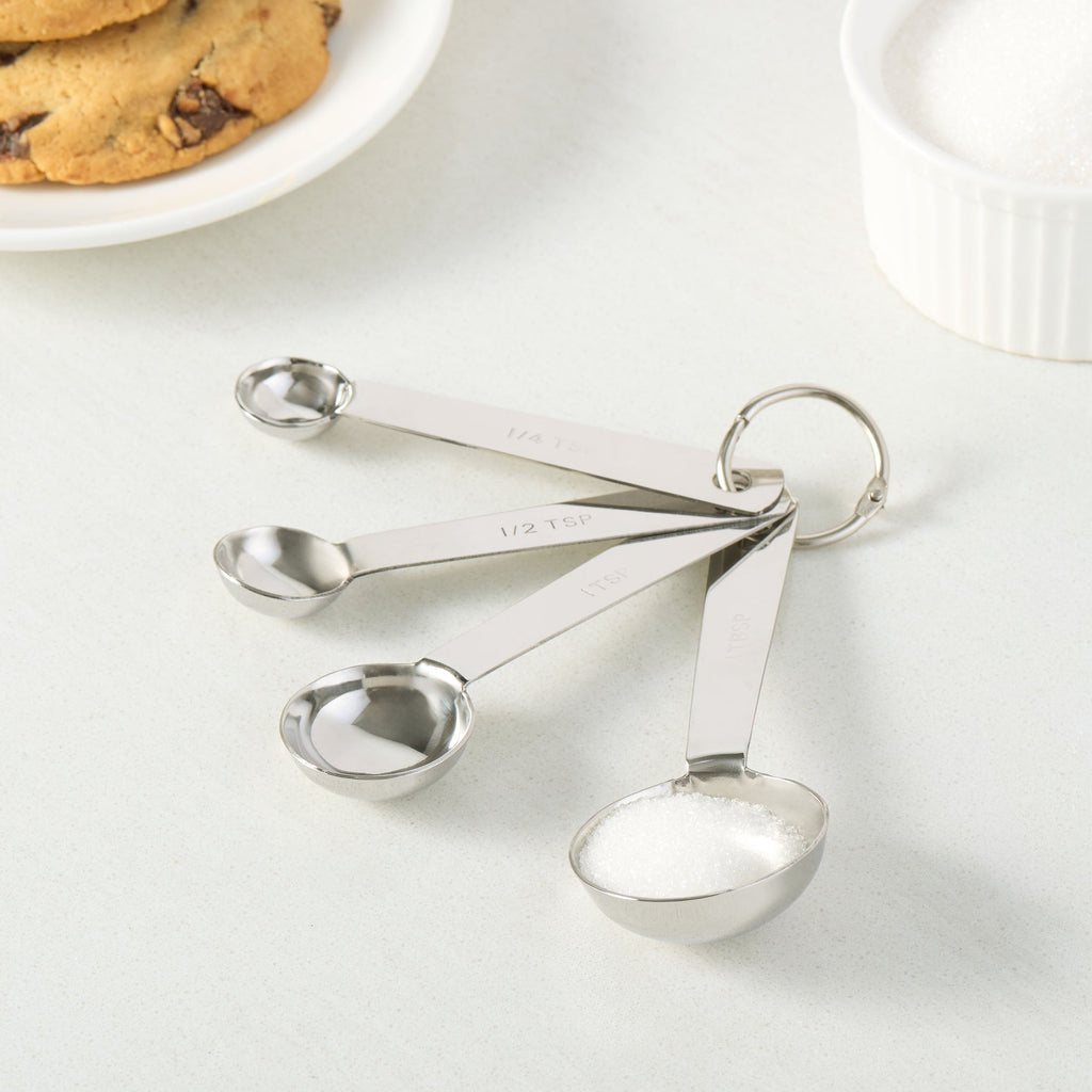 Mainstays Kitchen Stainless Steel 4-Piece Nesting Measuring Spoons Set, Stainless Steel Finish - Image 2