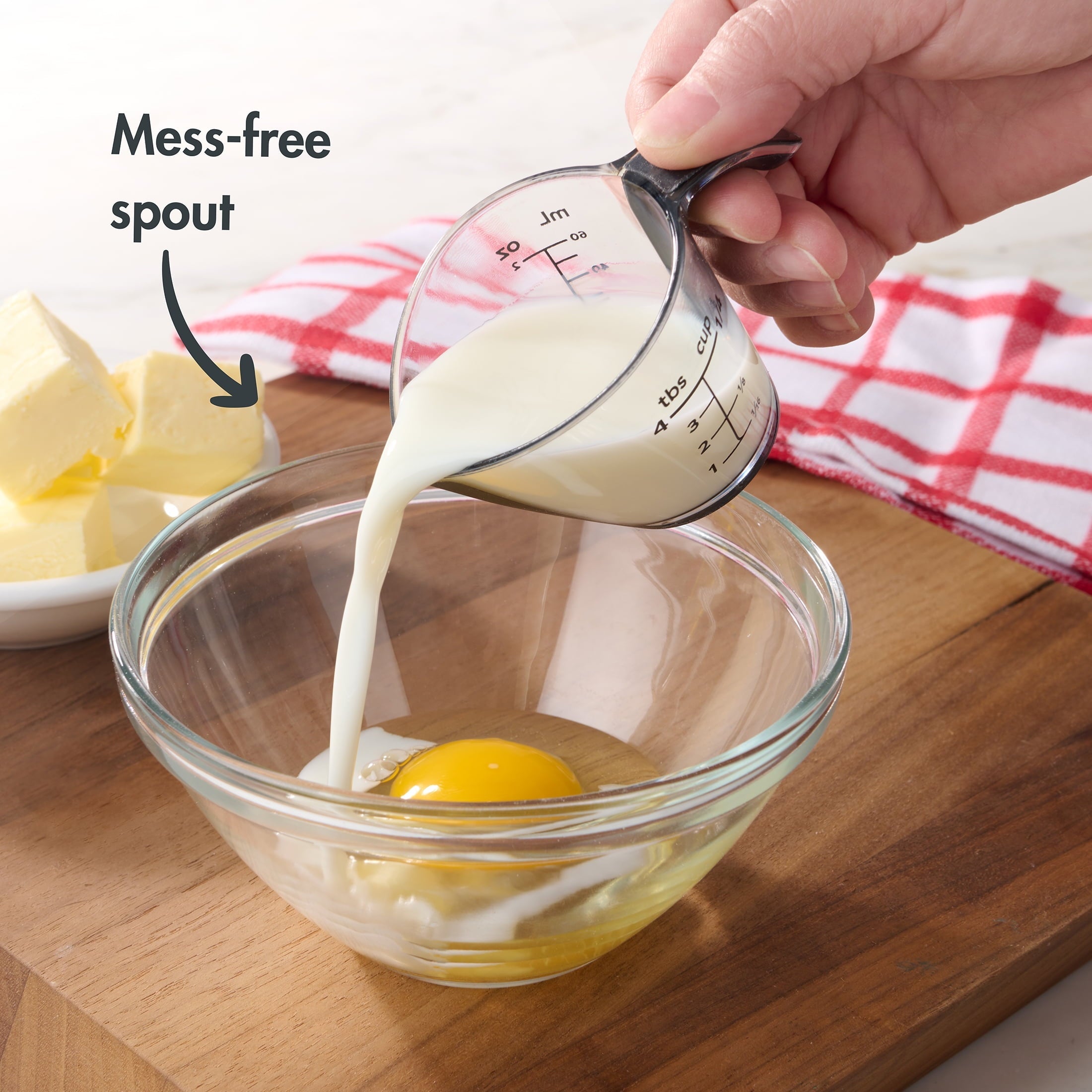 Mainstays 1/4C Plastic Mini Measuring Cup, Black/Transparent - Image 3